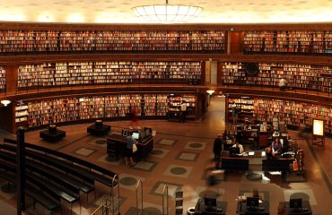 photography of library room